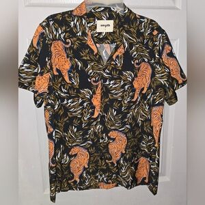 Smyth Jungle Tiger AOP Shirt Button-up Unisex Adult S Men's XS S or Women's M L